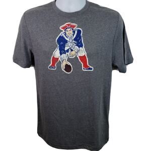 Official NFL Team Apparel New England Patriots Classic Logo Gray Tshirt Size S